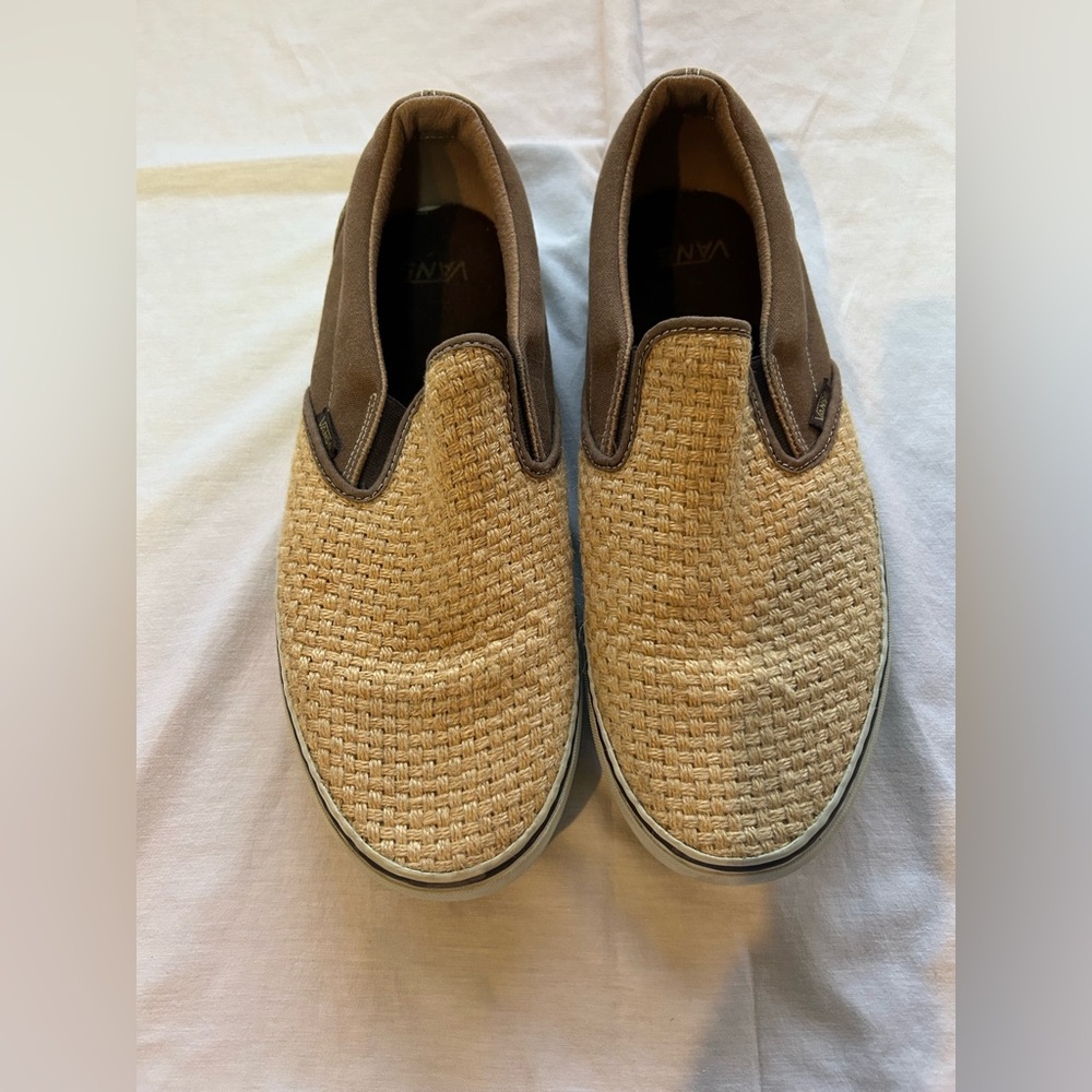 Vans Men's Woven Tan Slip-On Loafers